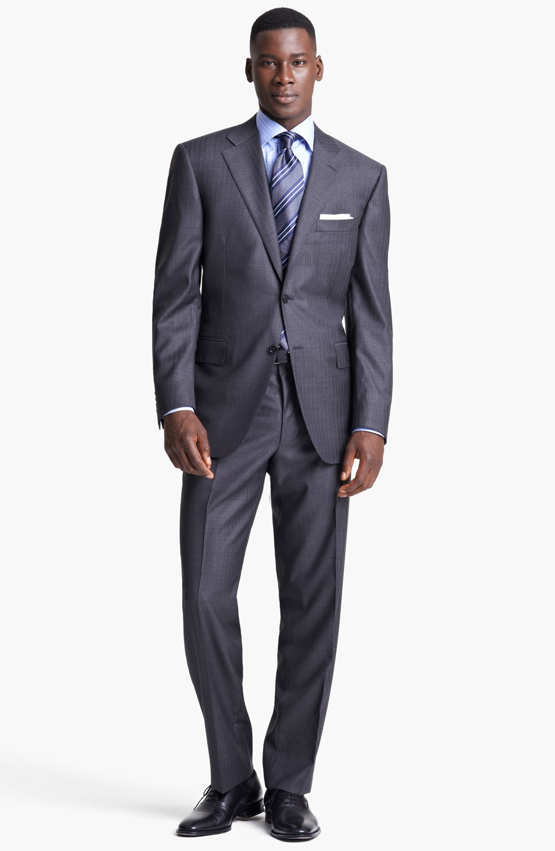 Canali Classic Fit Stripe Suit in Brown for Men | Lyst