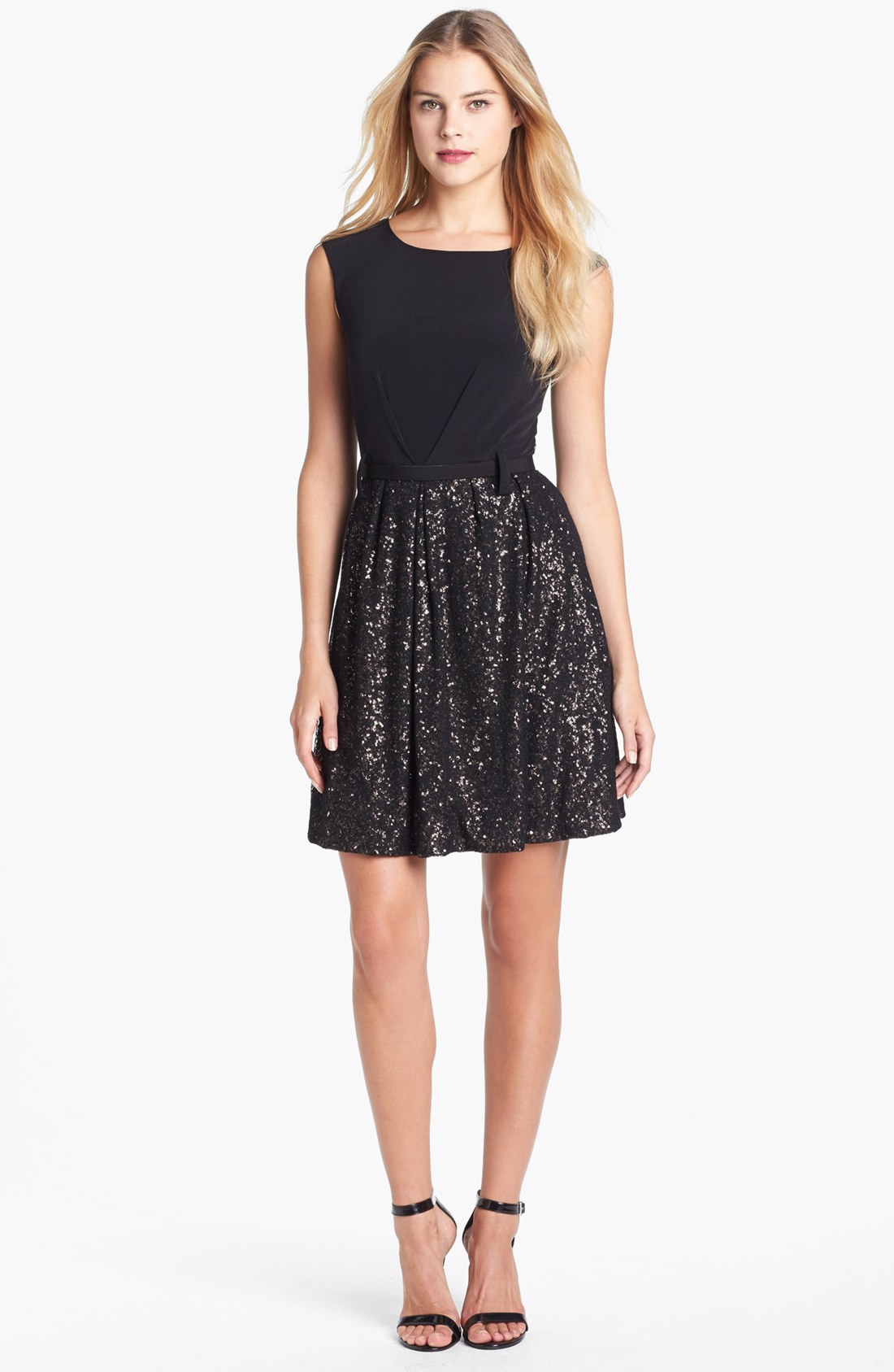 Laundry By Shelli Segal Embellished Jersey Fit Flare Dress in Black ...