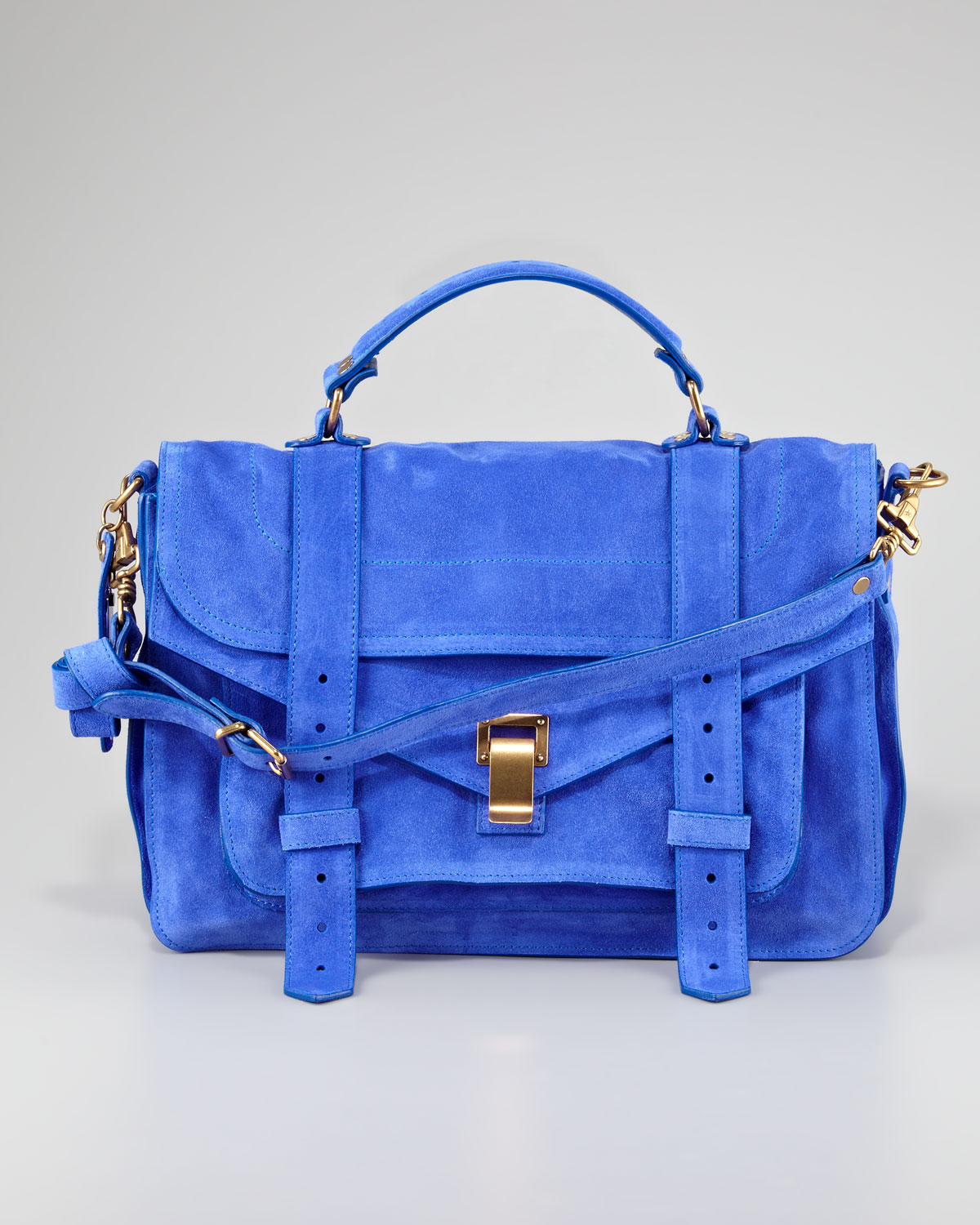 Proenza Schouler Ps1 Suede Medium Satchel Bag Cobalt in Blue (COBALT ...