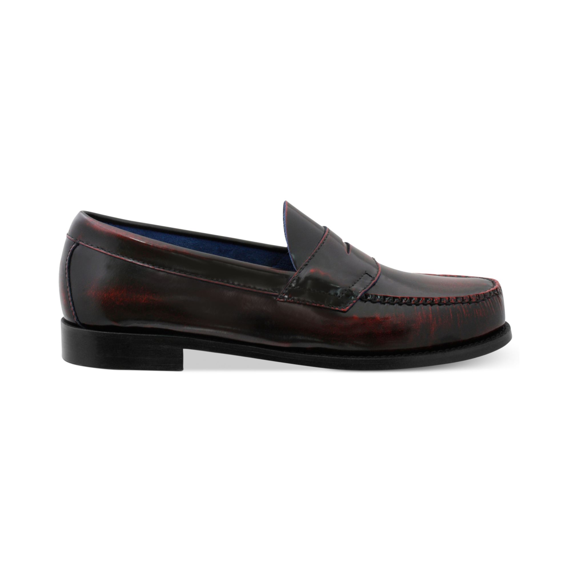Lyst - G.H. Bass & Co. Rencrist Weejun Flat Strap Penny Loafers in Red ...