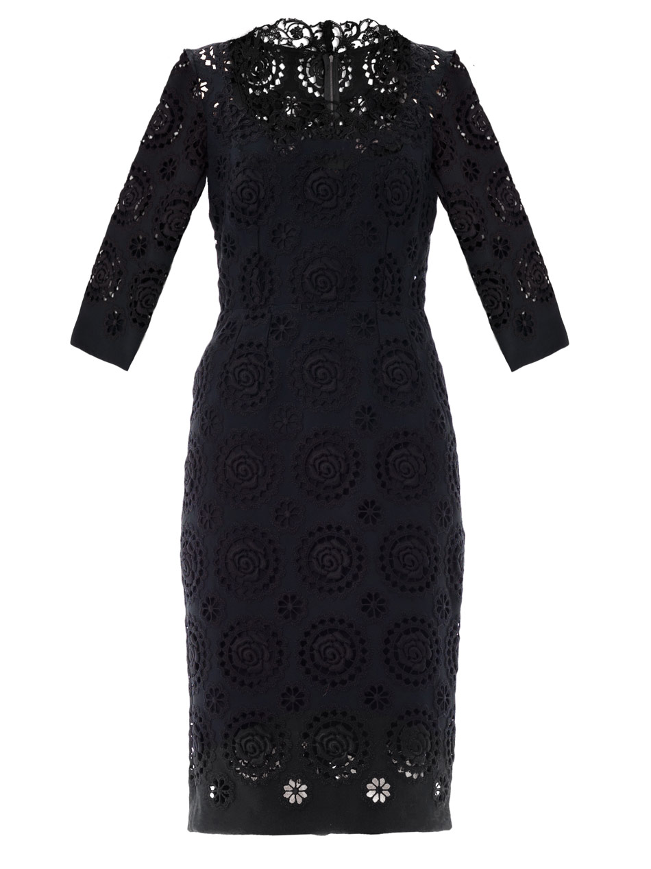 Lyst - Dolce & gabbana Large-Circle Lace Dress in Black