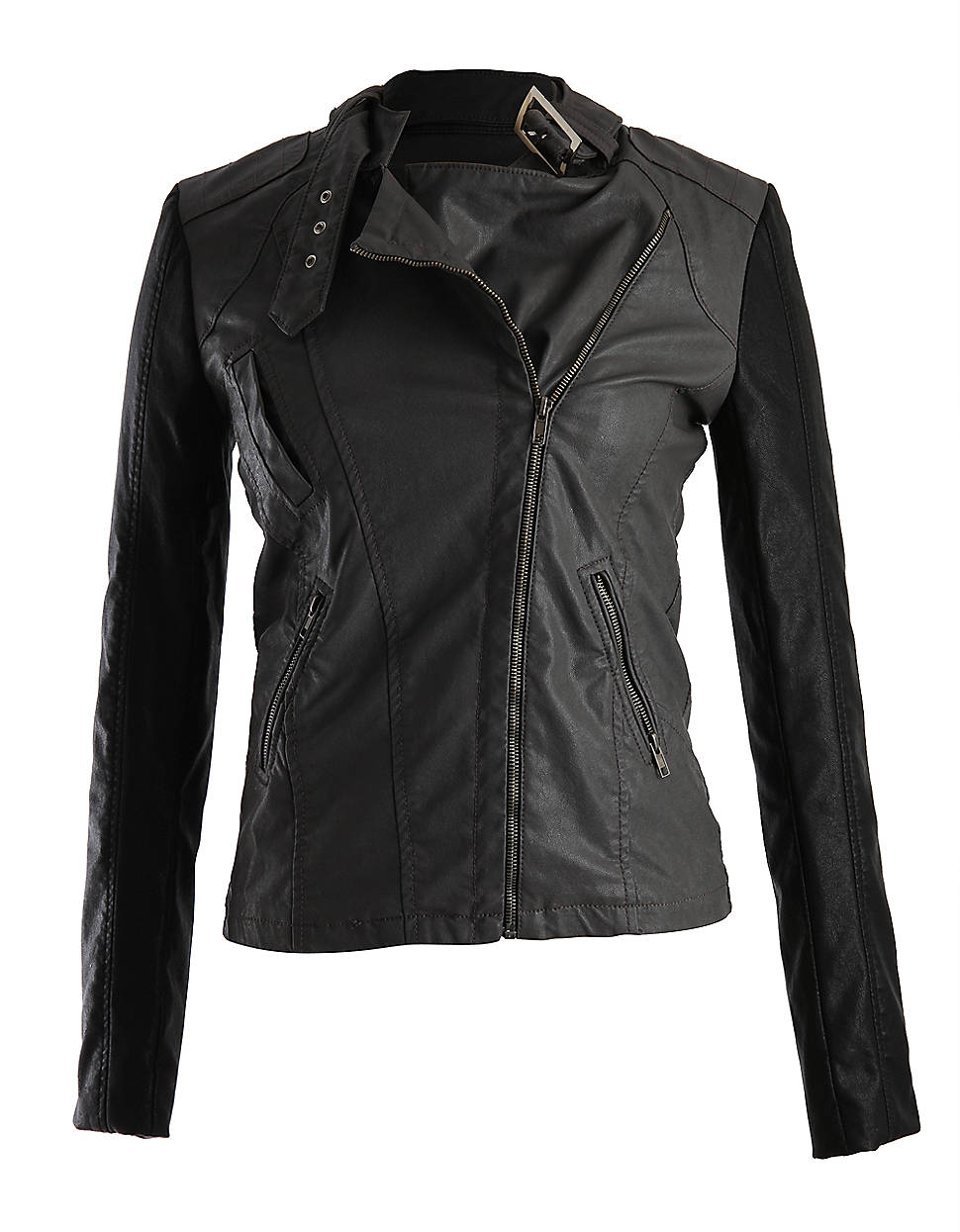 Kut From The Kloth Faux-leather Moto Jacket in Black (grey) | Lyst