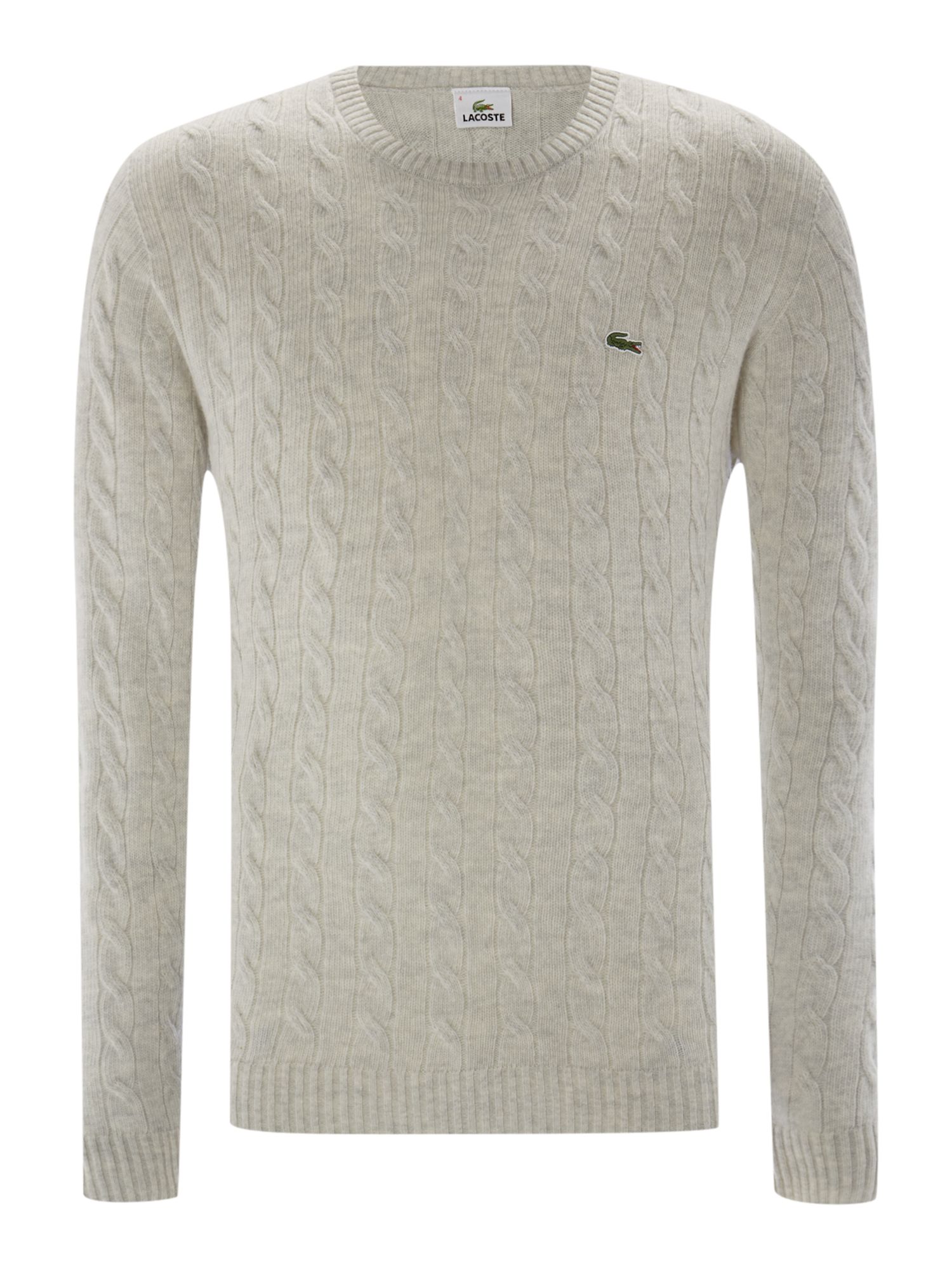 Lacoste Cable Stitch Mens Sweater in White for Men | Lyst