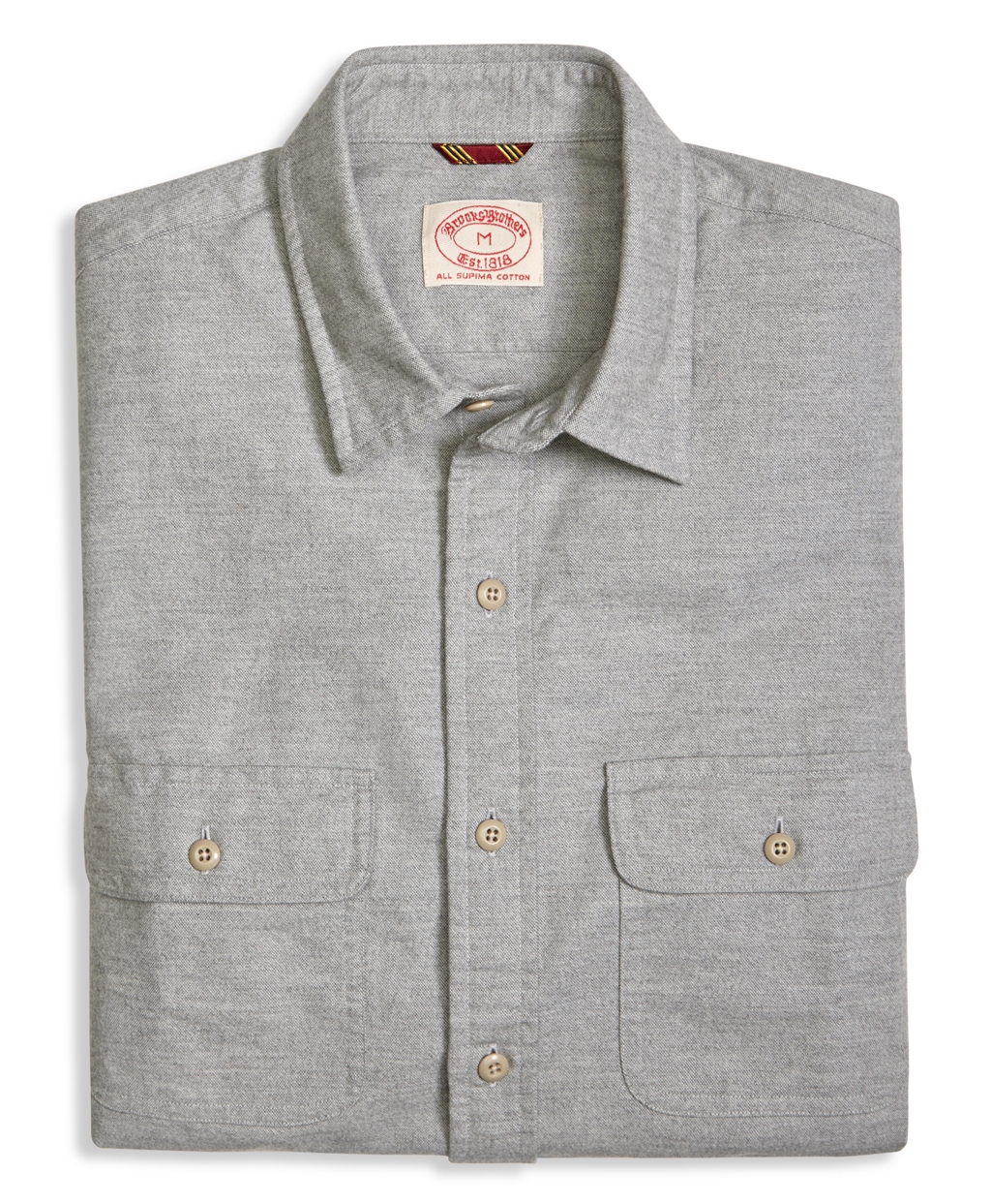 Lyst - Brooks Brothers Solid Heathered Flannel Oxford Sport Shirt in ...