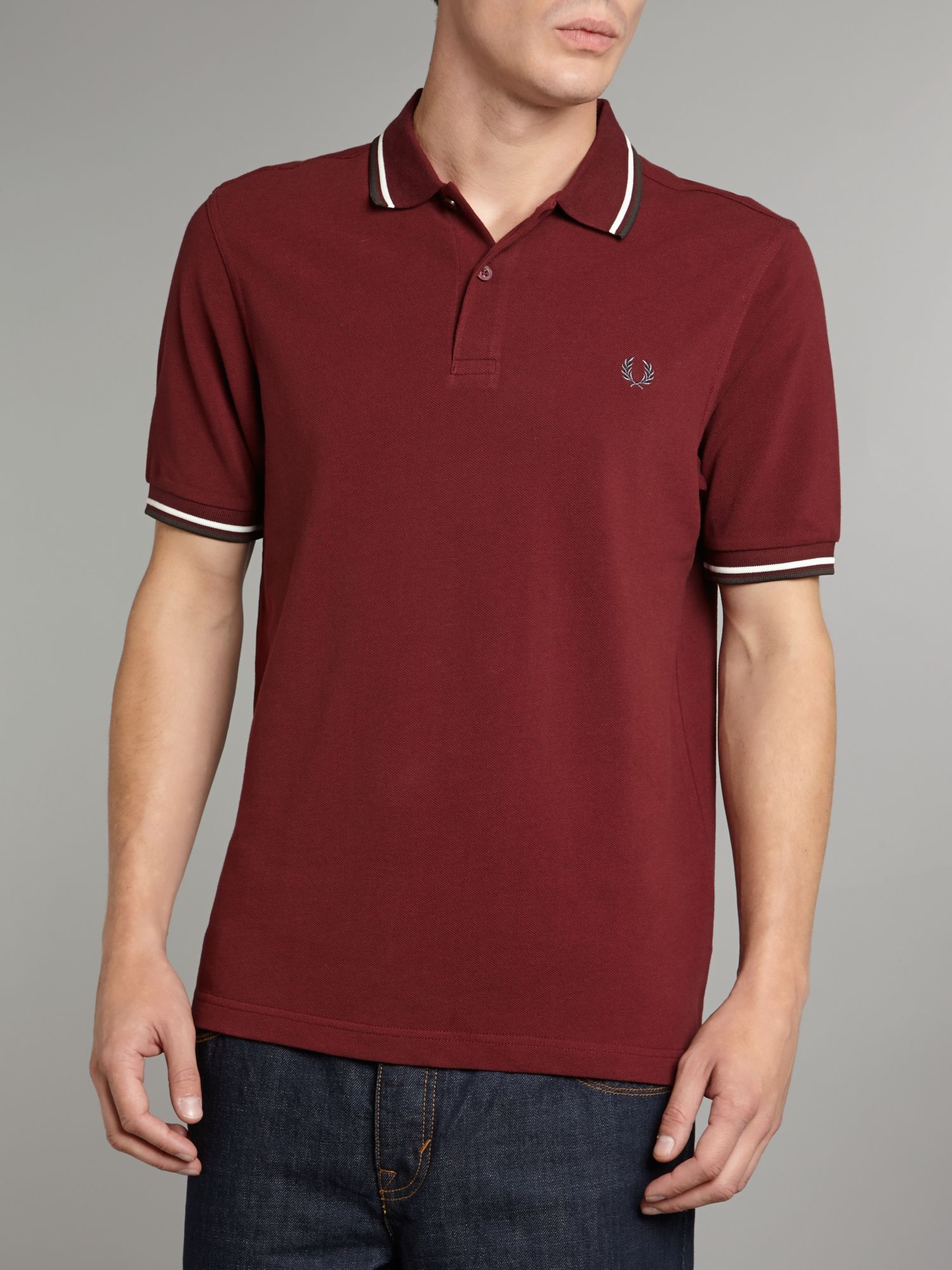 Fred Perry Twin Tipped Slim Fit Polo Shirt in Red for Men (Wine) | Lyst