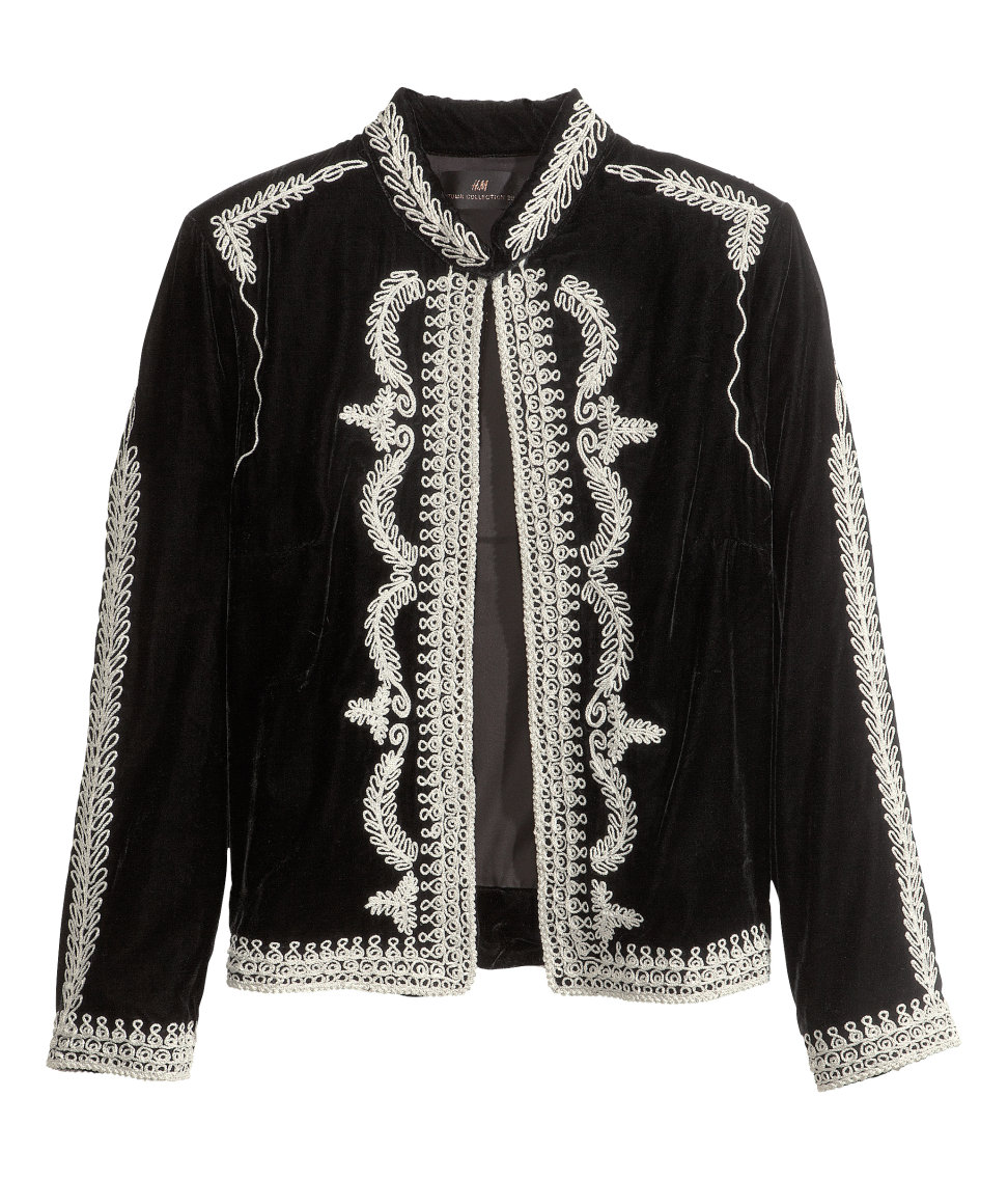 H&m Velvet Jacket in Black Lyst