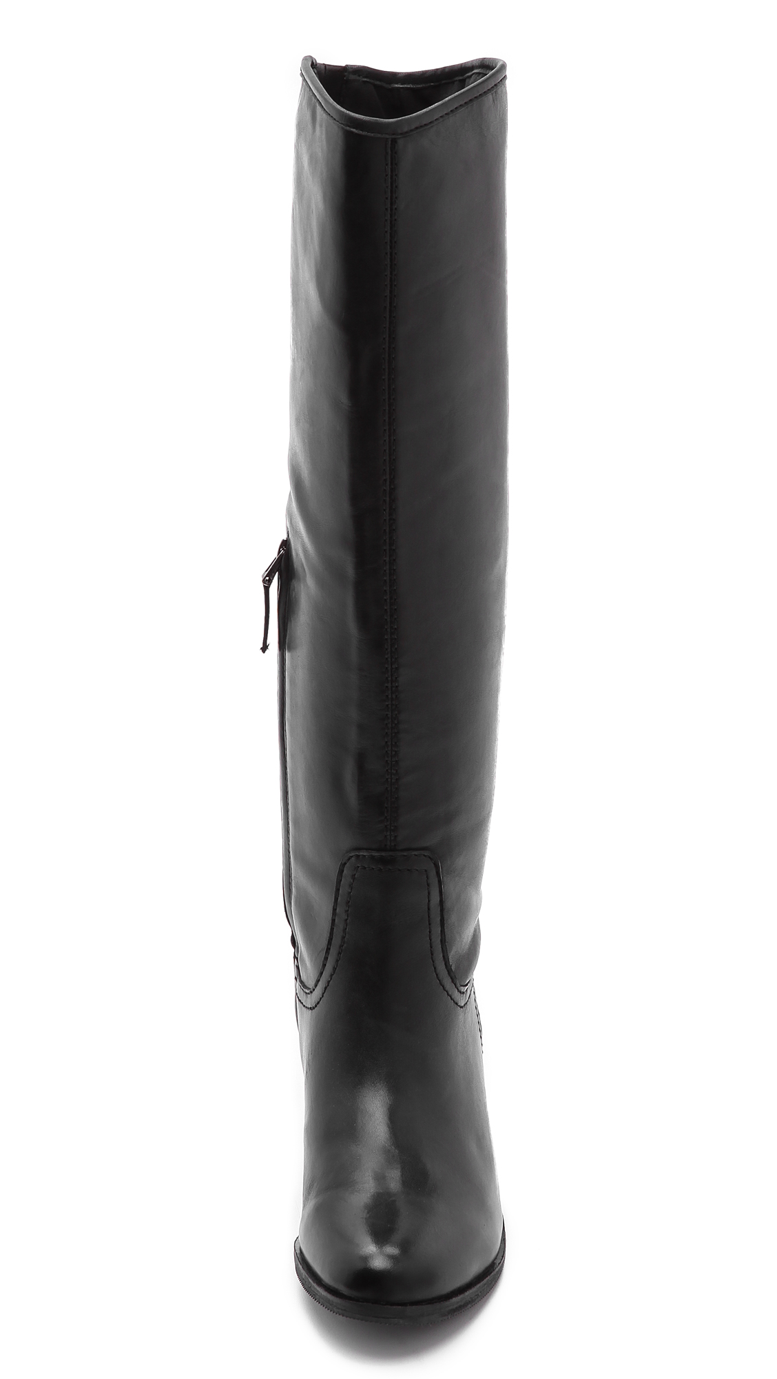 black mid heel boot