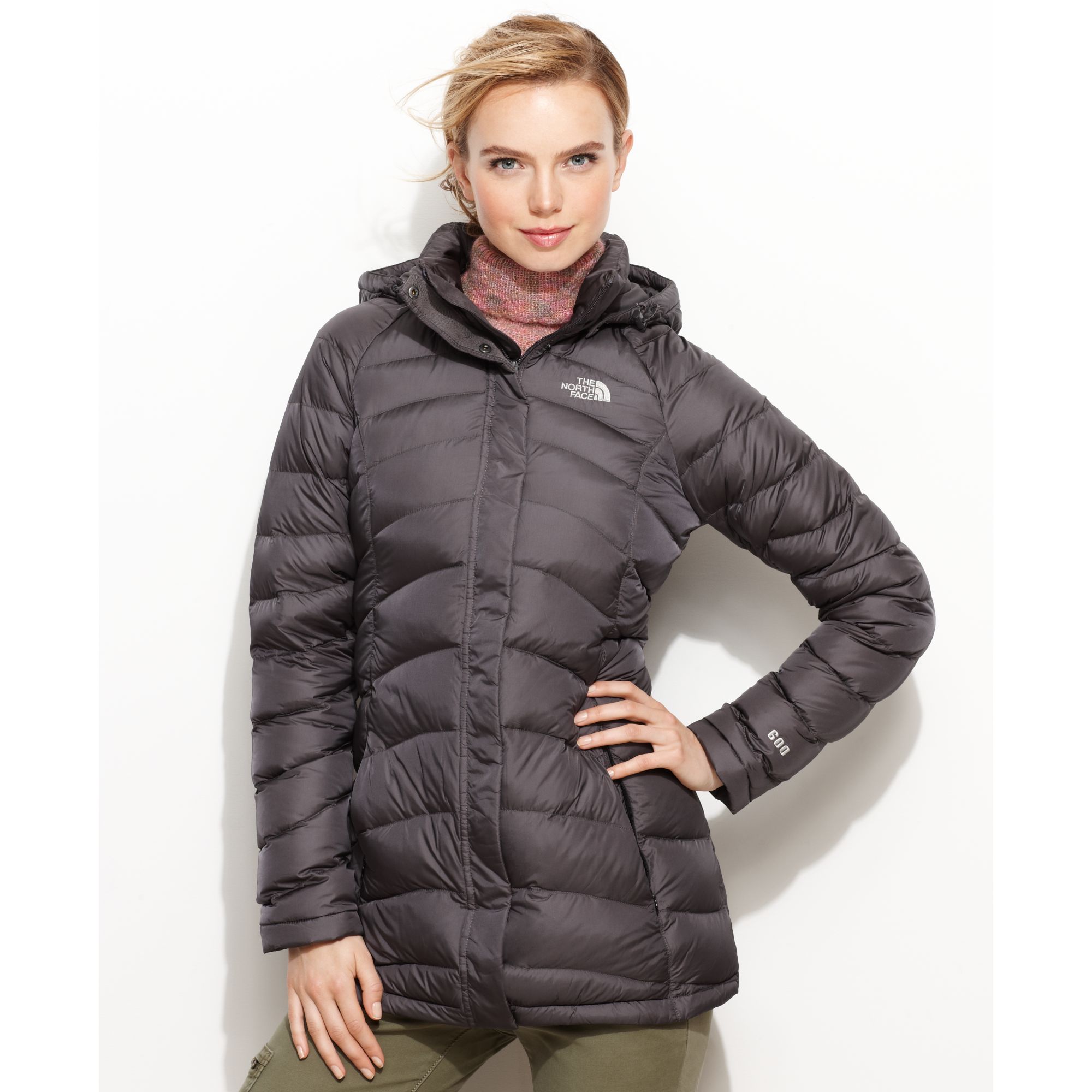 Lyst - The North Face Transit Hooded Down Puffer in Gray