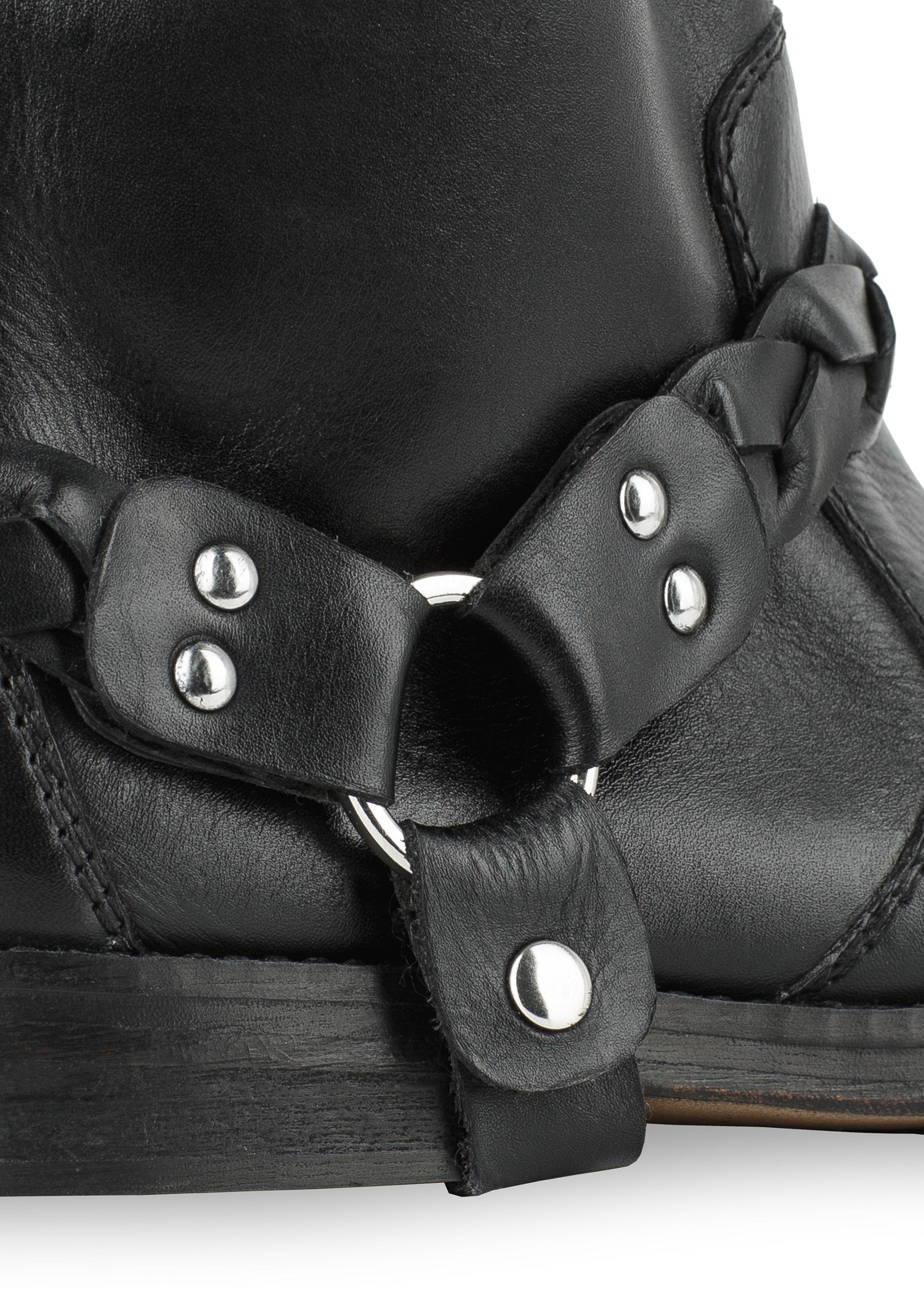 Lyst - Mango Biker Leather Ankle Boot in Black