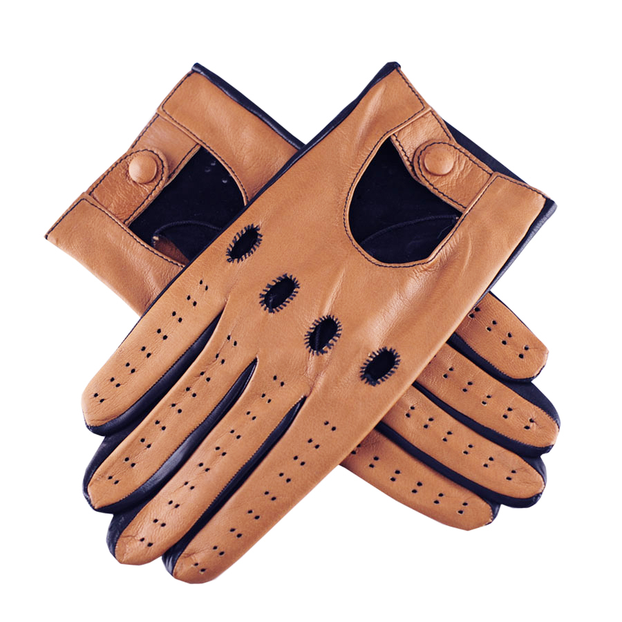 Black.co.uk Black And Coffee Italian Leather Driving Gloves in Brown