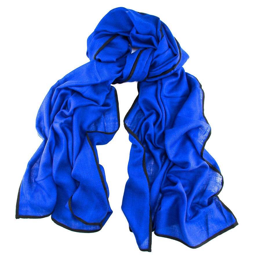 Lyst - Black.Co.Uk Trinity Blue And Black Scarf - Cashmere And Silk in ...