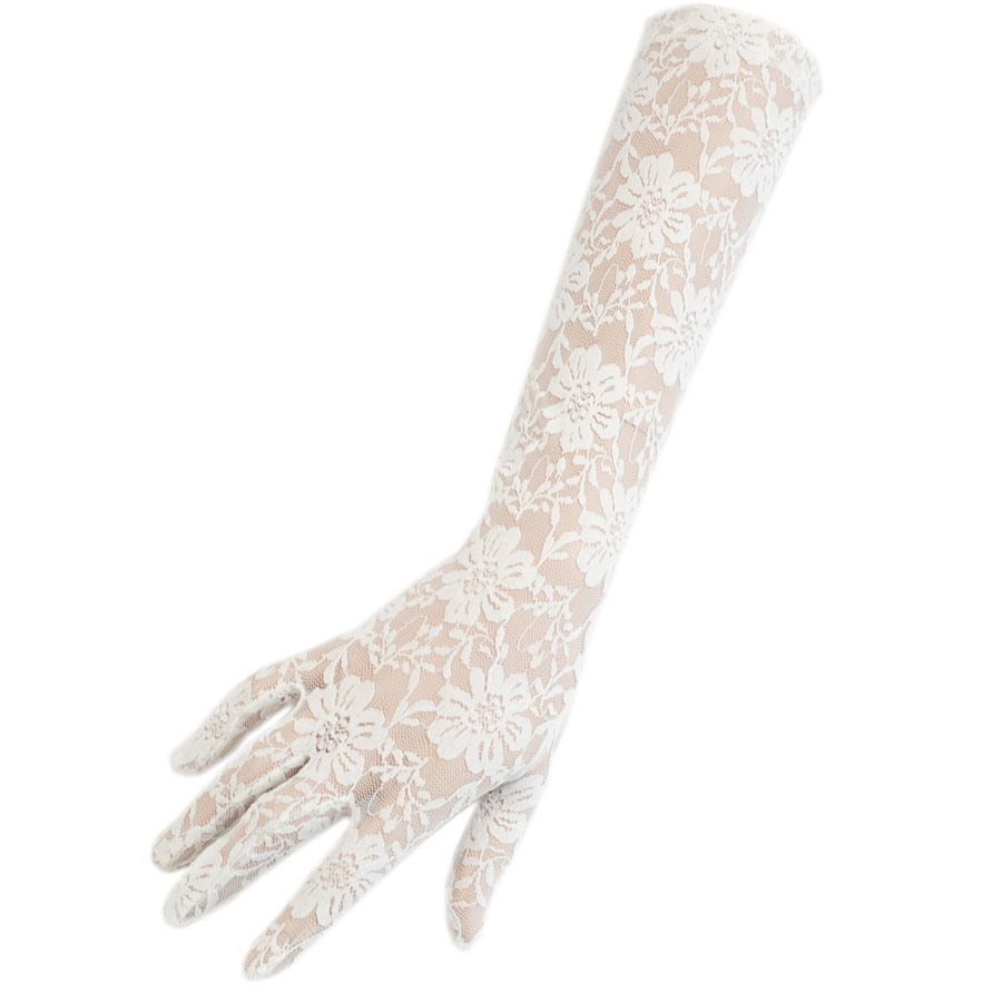 Black.co.uk Long Ivory Fine Lace Gloves in White Lyst
