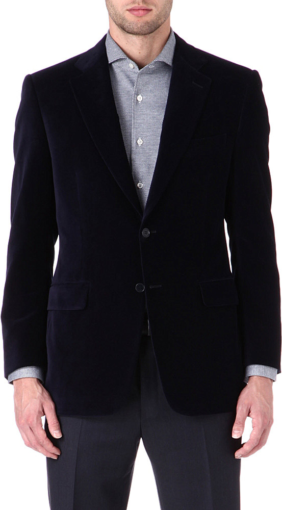 Canali Velvet Blazer in Blue for Men (Navy) | Lyst