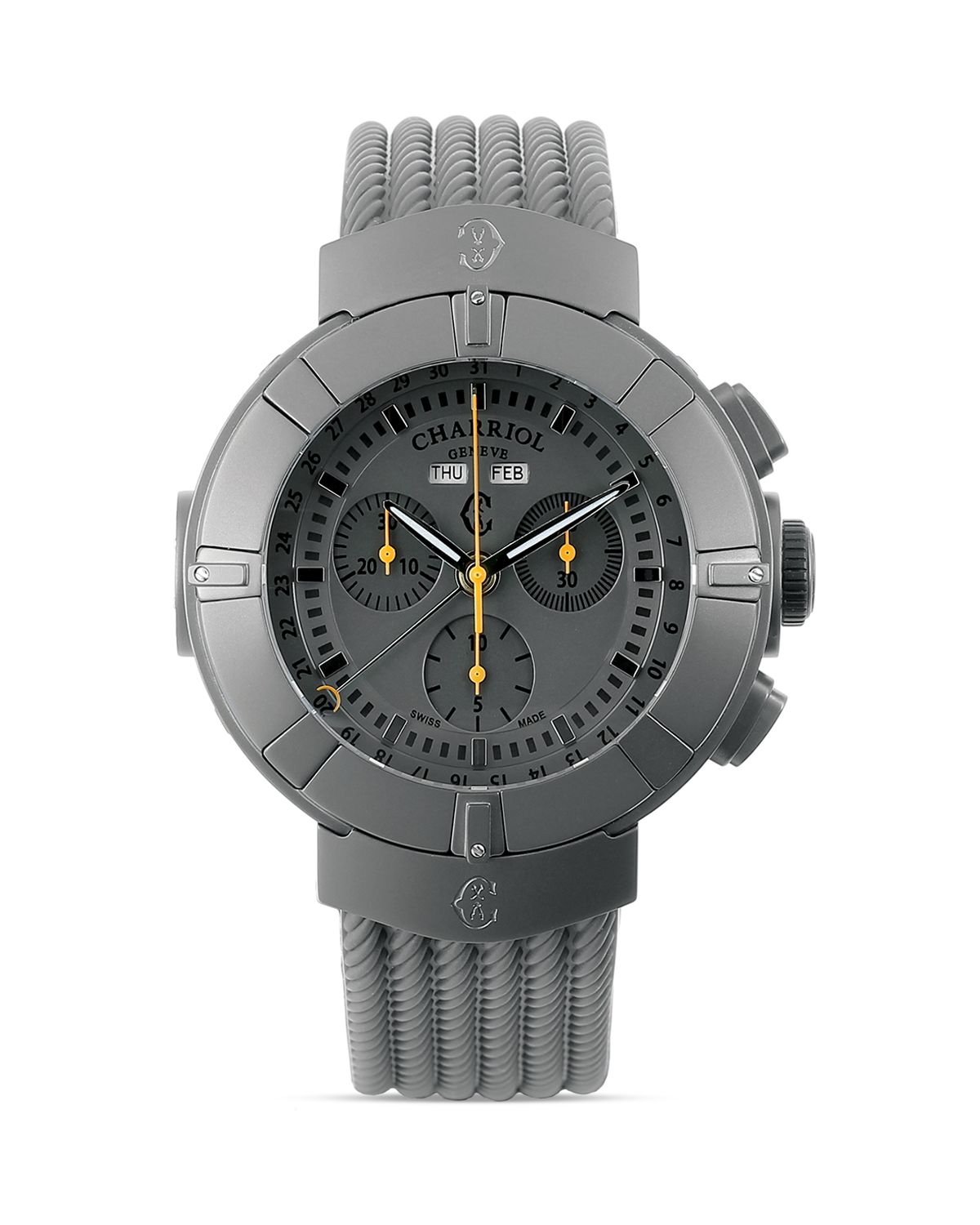 Charriol Celtica Chronograph Round Steel Pvd Watch, 44mm in Gray for