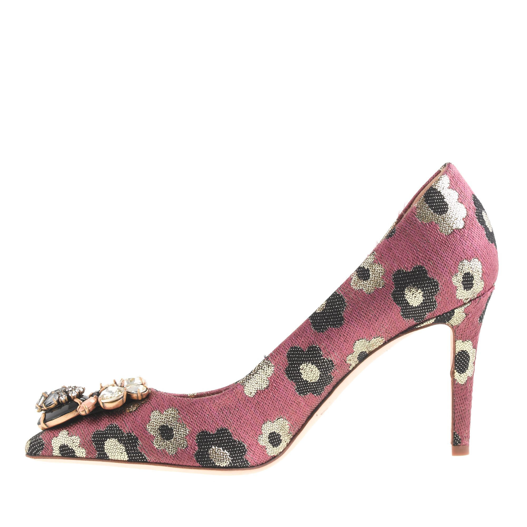 J.crew Everly Jeweled Printed Pumps in Pink | Lyst