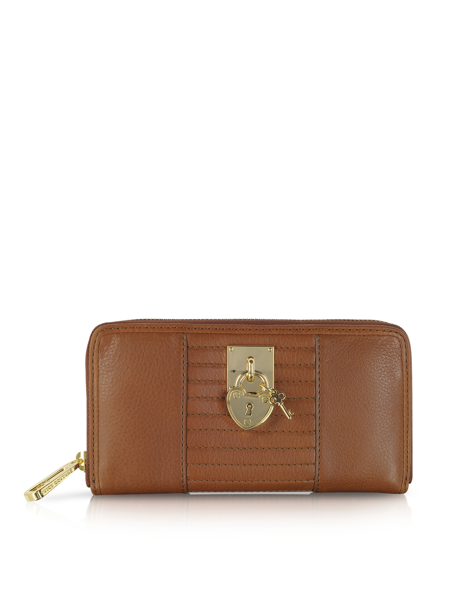 Juicy couture Genuine Leather Zip Continental Wallet in Brown | Lyst