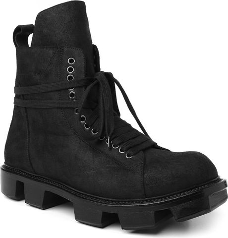 Rick Owens Plinth Hiker Boots in Black for Men | Lyst
