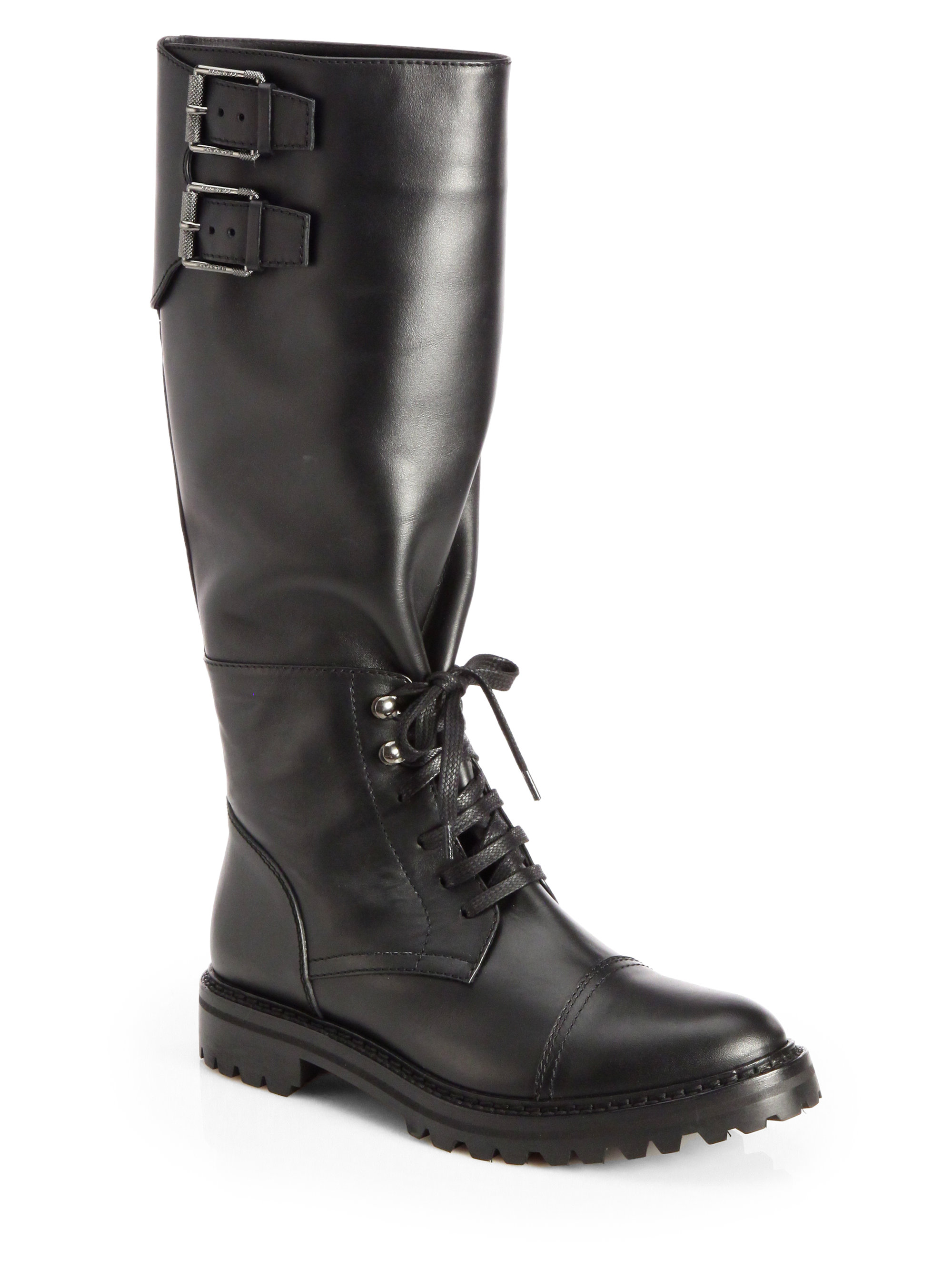 Lyst - Belstaff Leather Lugsole Boots in Black