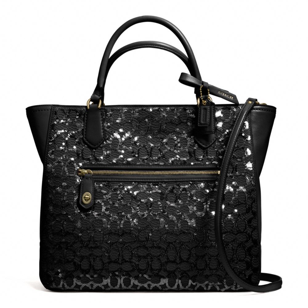 Lyst Coach Poppy Small Blaire Tote In Sequin Signature C Fabric Gallery