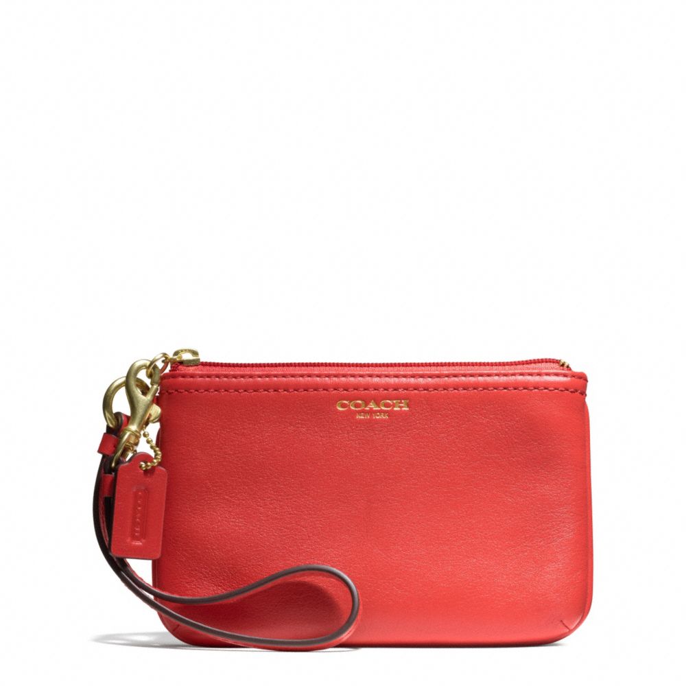 Lyst - Coach Small Wristlet in Leather in Red
