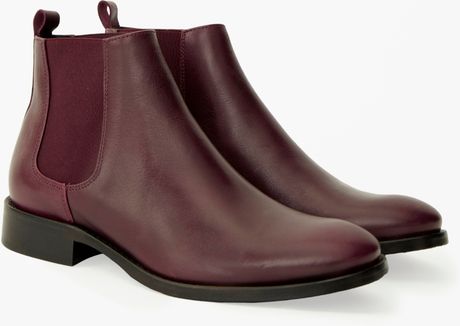 Cos Leather Chelsea Boots in Purple (Burgundy) | Lyst