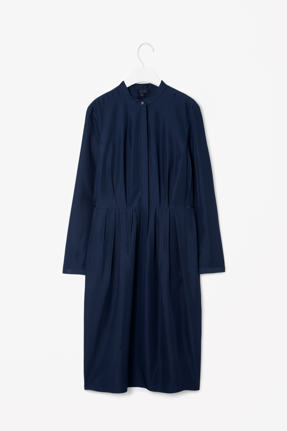 Cos Pleated Waist Shirt Dress in Blue (Navy) | Lyst
