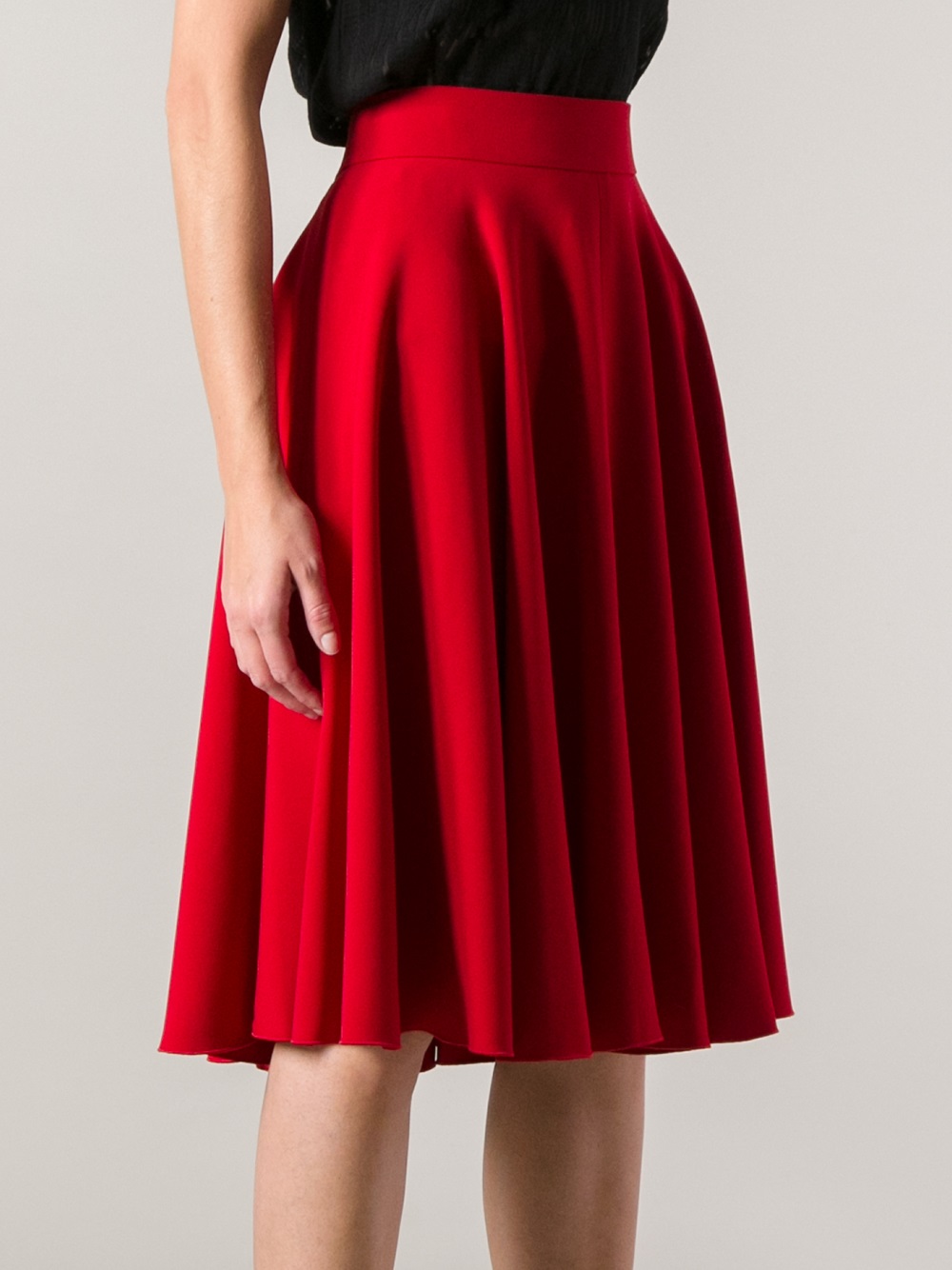 Lyst Dolce Gabbana Pleated Skirt  in Red 