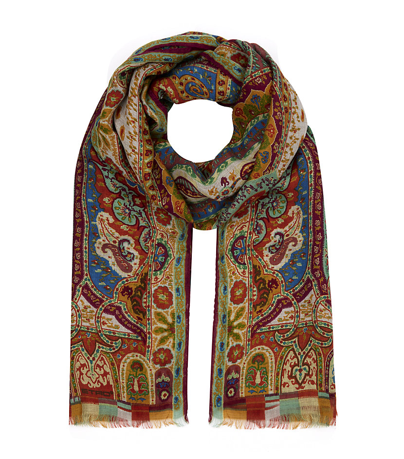 Etro Paisley Scarf in Brown | Lyst