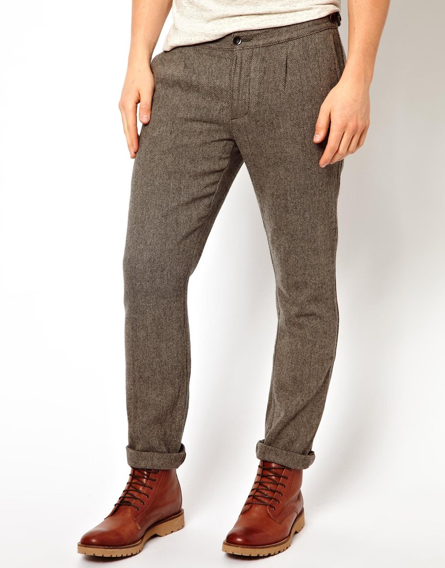 Asos Farah Vintage Wool Pants in Gray for Men (Grey) | Lyst