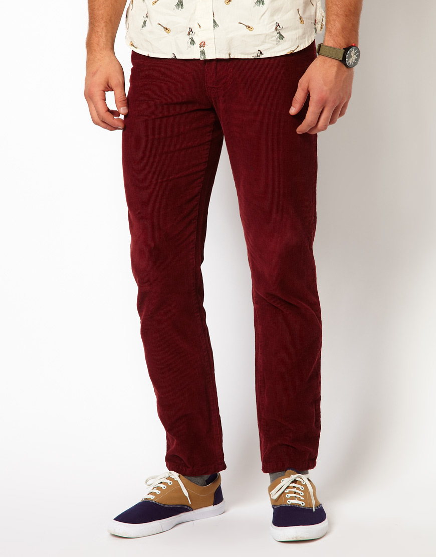 Quiksilver Native Youth Cord Pants in Red for Men | Lyst