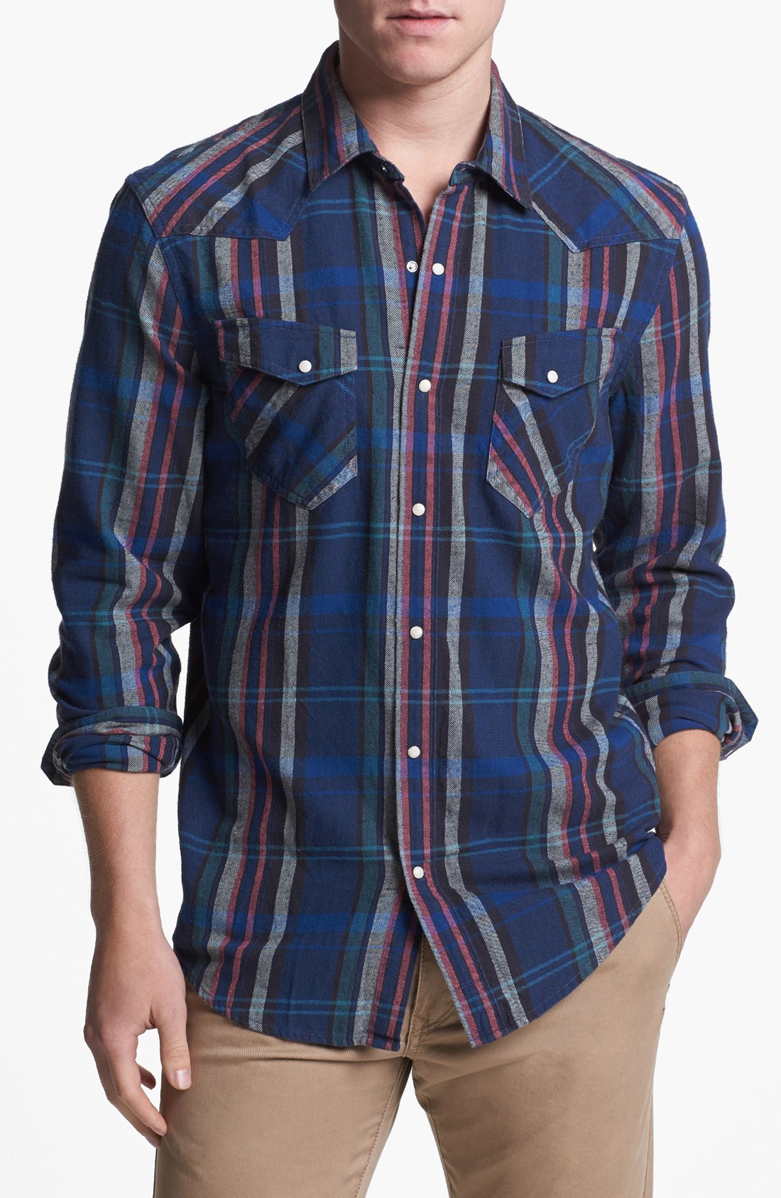 Public Opinion Plaid Flannel Western Shirt in Multicolor for Men (Jet ...