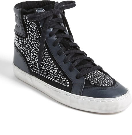 French Connection Louise High Top Sneaker in Black | Lyst