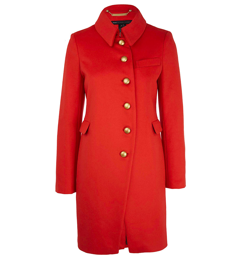 Marc By Marc Jacobs Red Military Cut Wool-blend Coat in Red | Lyst