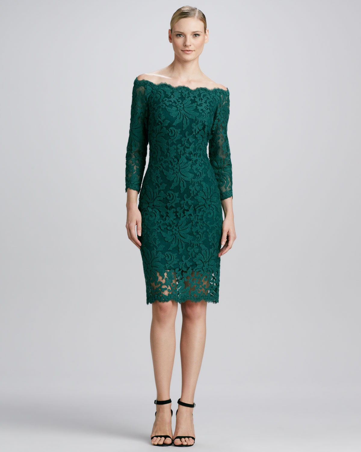 tadashi shoji green gown