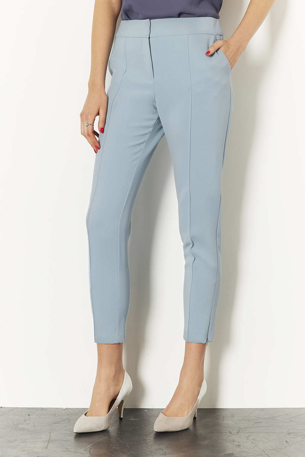 Lyst - TOPSHOP Seam Cigarette Trousers in Blue