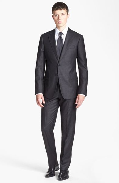 Armani Sartorial Charcoal Shadow Stripe Wool Suit in Gray for Men ...