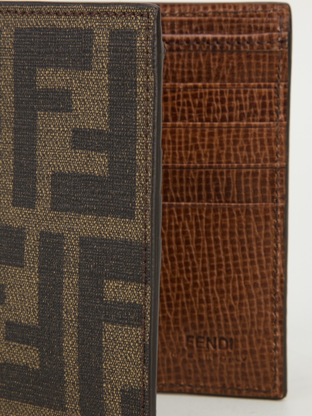 Fendi Monogram Print Bifold Wallet in Brown for Men - Lyst