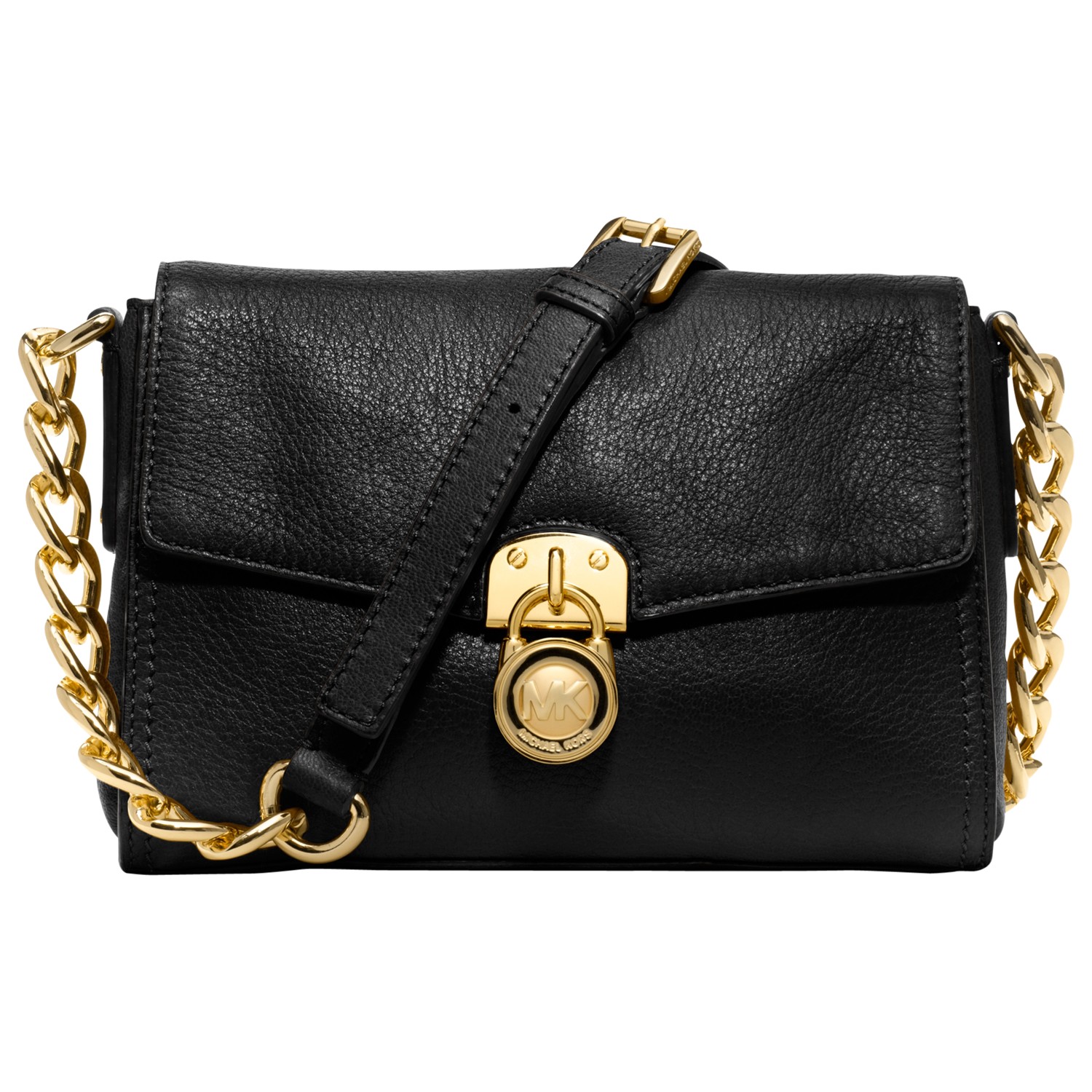 Michael Michael Kors Hamilton 18k Messenger Bag in Black | Lyst