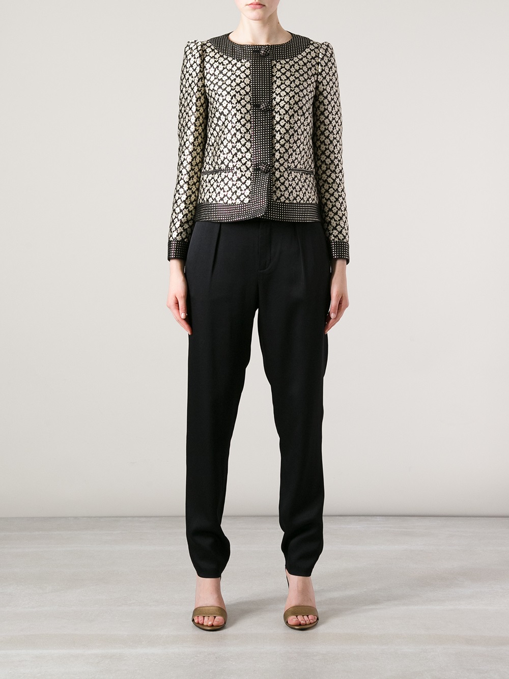 Lyst - Red Valentino Floral Jacquard Jacket in Gray