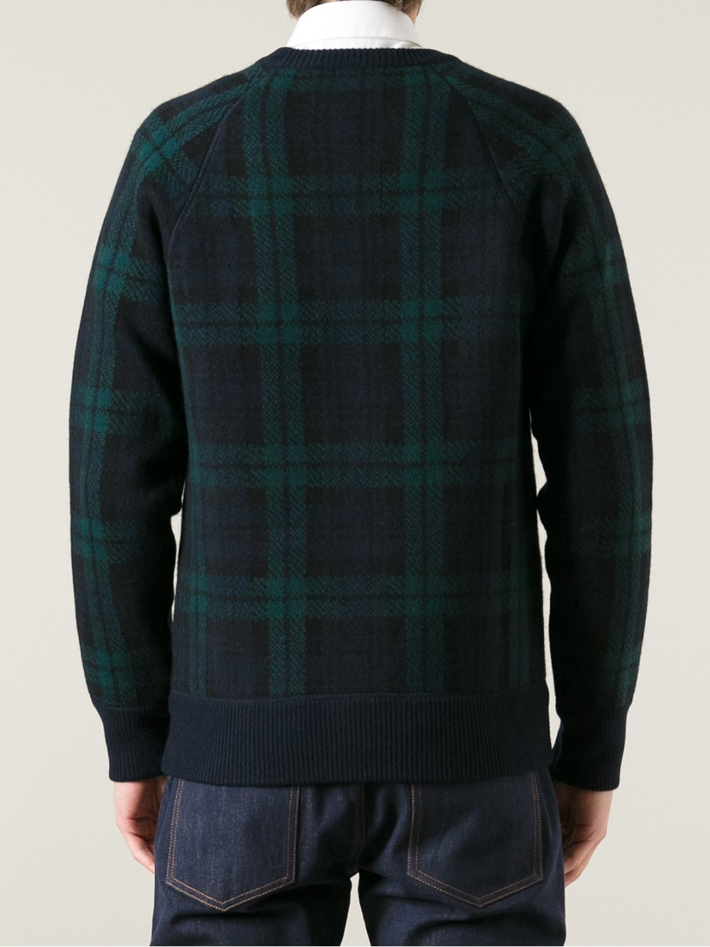 Lyst Valentino Tartan Sweater in Green for Men