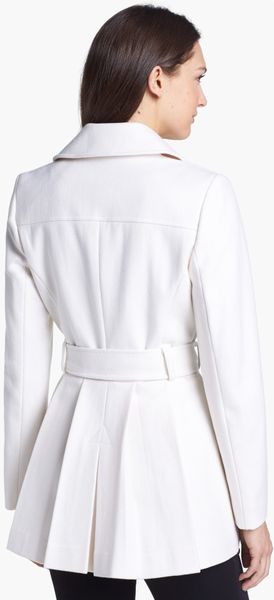 Via Spiga Short Wool Blend Trench Coat in White (Winter White) | Lyst