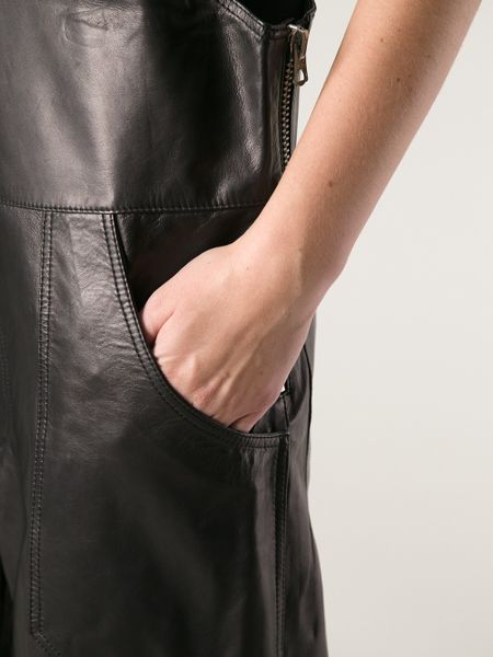Acne Studios Chagall Leather Dungarees in Black | Lyst