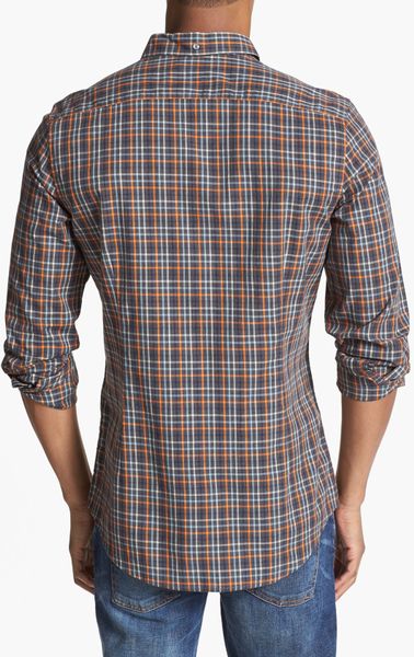 Ben Sherman Slim Fit Plaid Shirt in Brown for Men (Ebony Marl) | Lyst