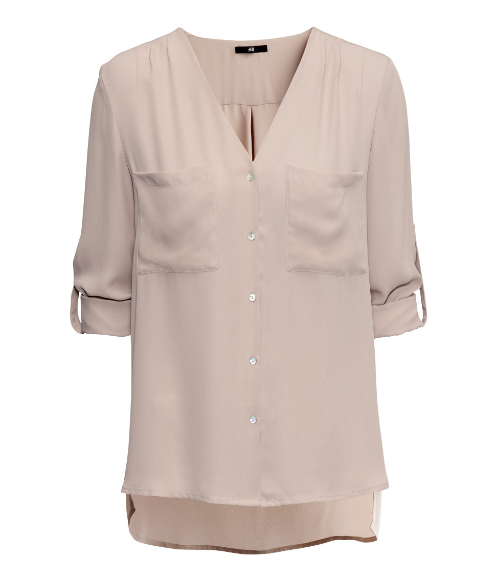 Lyst H&m Chiffon Blouse in Pink