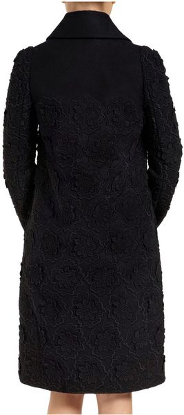 Mulberry Embroidered Coat in Black | Lyst