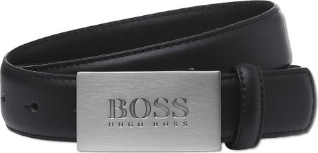 Hugo Boss Leather Buckle Belt in Black for Men | Lyst