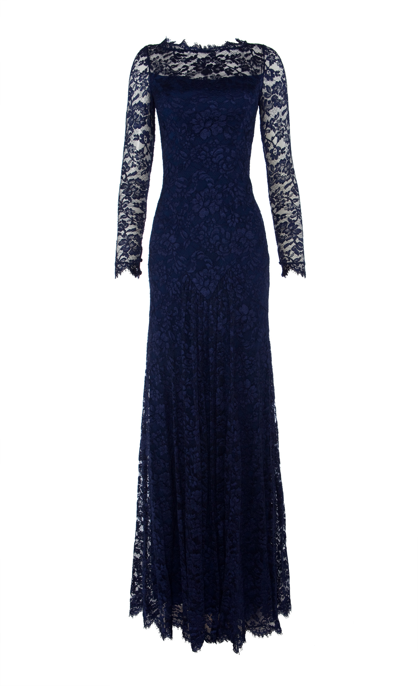 Lyst - Temperley London Long Cleo Lace Dress in Blue