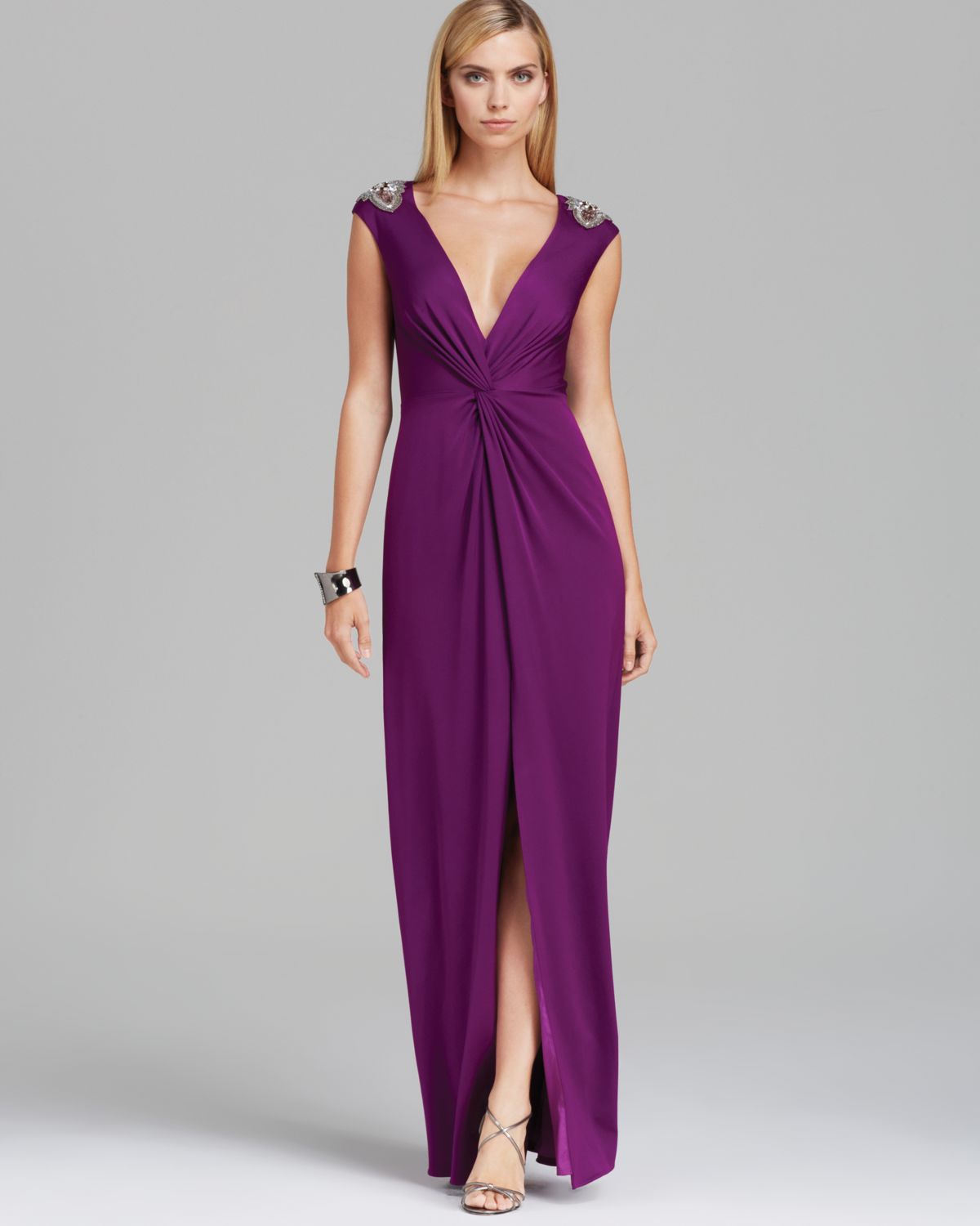 aidan mattox embellished gown
