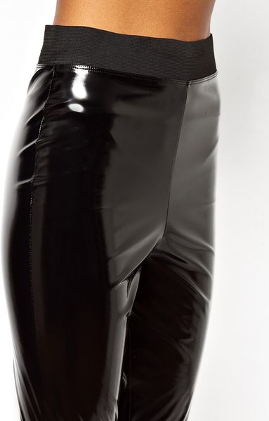 Asos Tube Trousers in High Waist Pvc in Black | Lyst