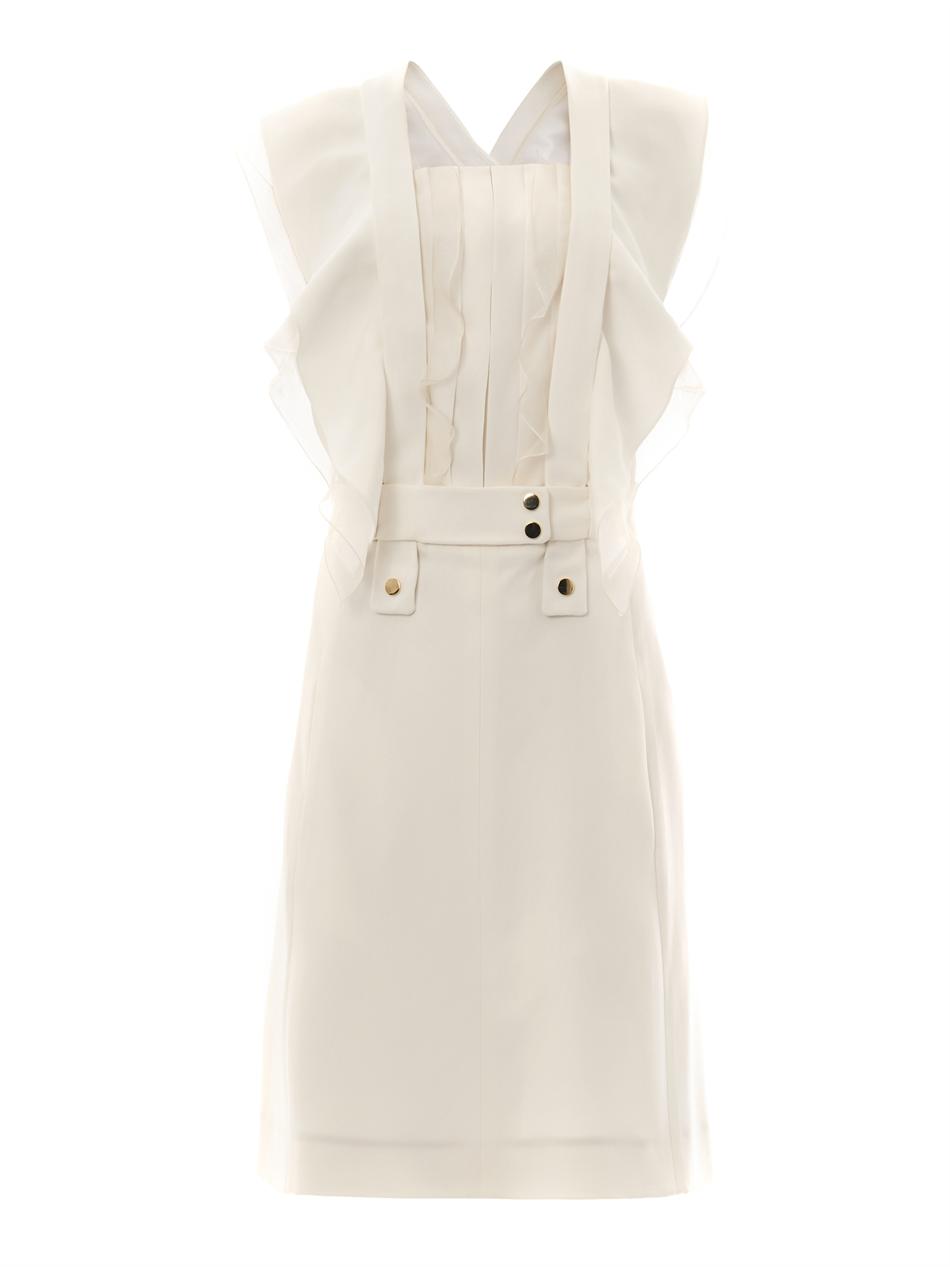Chloé Crossover Back Crepe Dress in White | Lyst